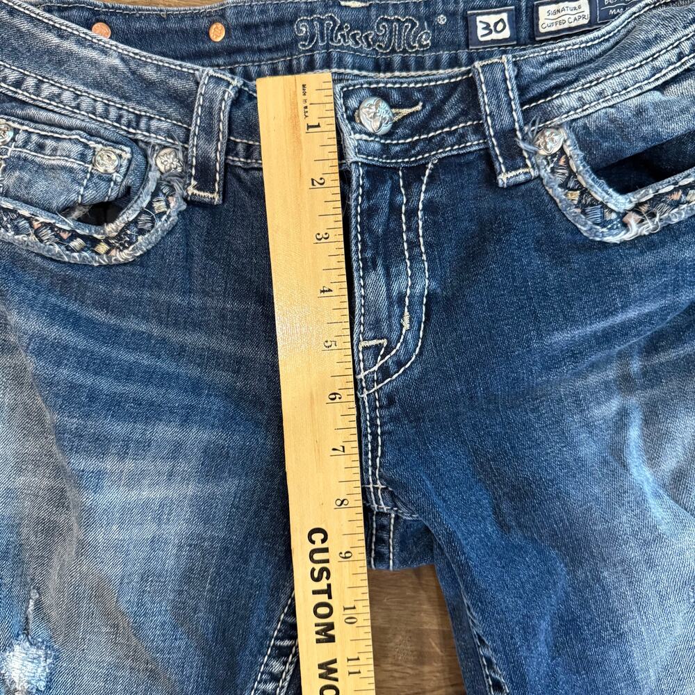 Miss Me Women's Straight Leg Jeans - Dark Blue - Picture 8 of 10